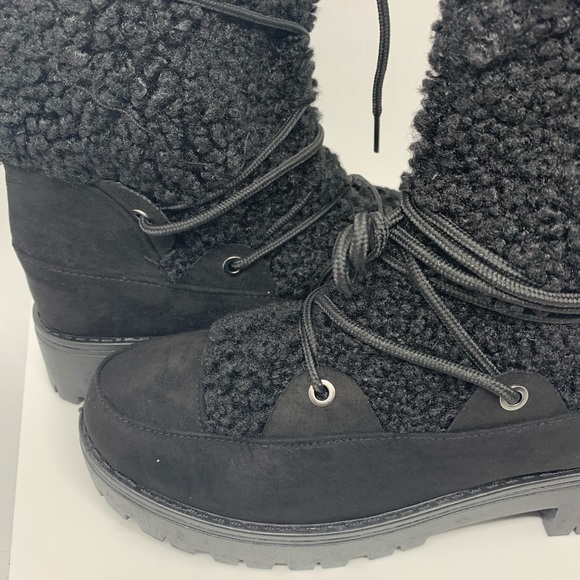 Faux fleece lace up boots new in box - Picture 3 of 16